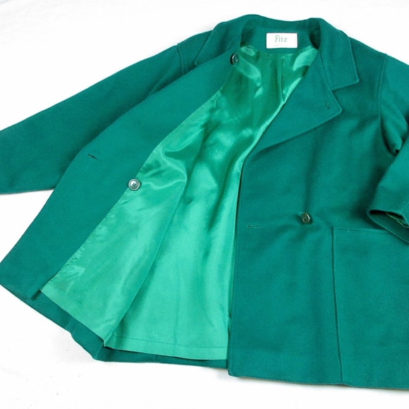 Vintage Emerald Green Wool Blanket Coat Sz S, M - Picture 3 of 5